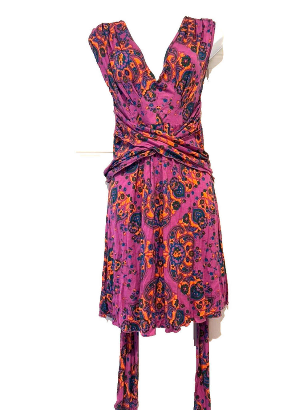 Free People sz s floral boho festival deepโ V sleeveless purple dress O